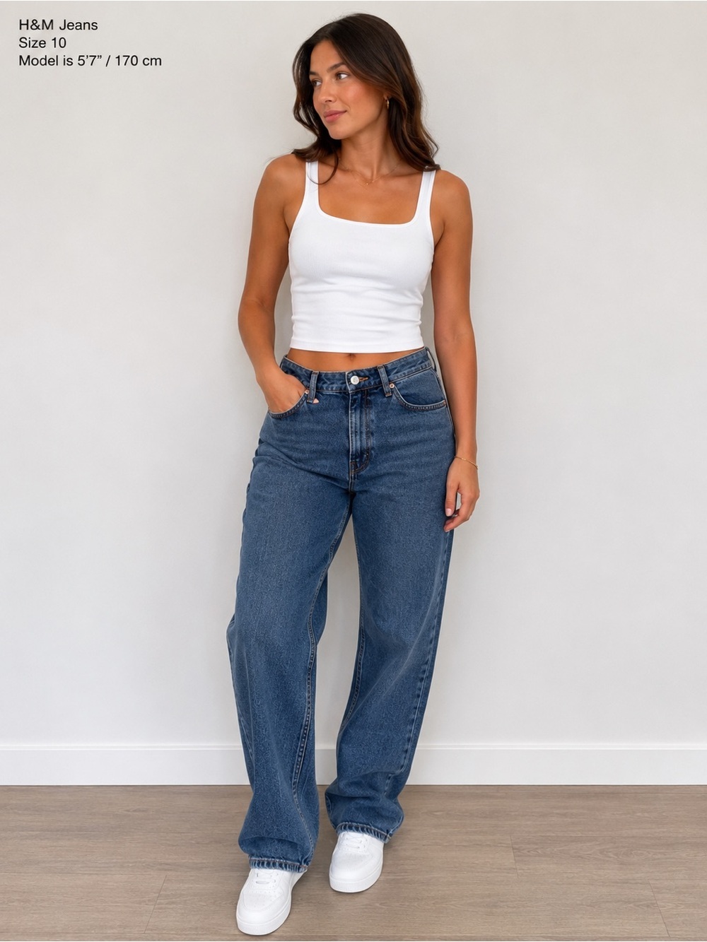 H&M Wide-Leg High-Rise Jeans in Blue Denim